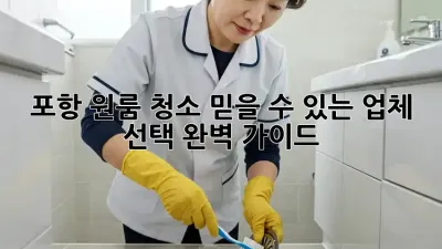 포항 원룸 청소, 믿을 수 있는 업체 선택 완벽 가이드!