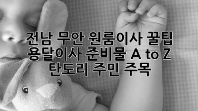 전남 무안 원룸이사 꿀팁🍯: 용달이사 준비물 A to Z (탄도리 주민 주목!)