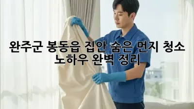 완주군 봉동읍 집안 숨은 먼지, 청소 노하우 완벽 정리!